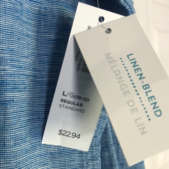 Old Navy Linen Boys Large 10/12 button down NWT - Picture 2 of 3
